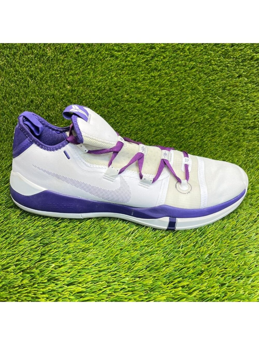 Nike Kobe A.D. Exodus TB Mens Size 17.5 White Purple Basketball‎ Shoes Sneakers